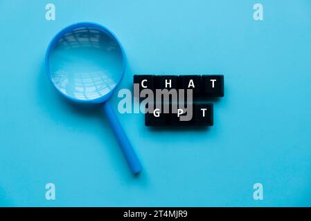 ChatGPT Chat with AI or Artificial Intelligence.Digital chatbot. Robot application and conversation. Stock Photo