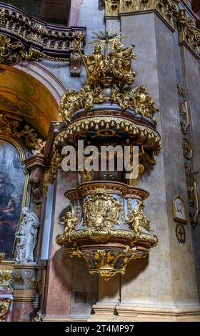 Vienna, Austria. Interior of Peterskirche or St. Peter's Church. Baroque Roman Catholic parish church on Petersplatz. Stock Photo