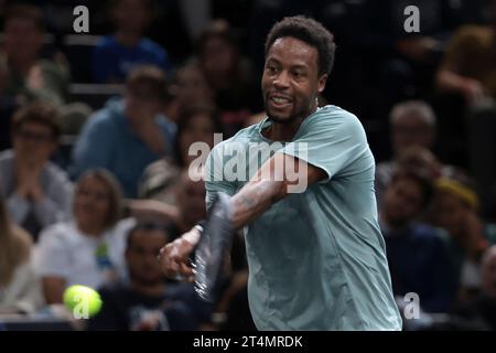 Paris, France. 31st Oct, 2023. Gael Monfils of France during day 2 of the Rolex Paris Masters 2023, ATP Masters 1000 tennis tournament on October 31, 2023 at Accor Arena in Paris, France - Photo Jean Catuffe/DPPI Credit: DPPI Media/Alamy Live News Stock Photo