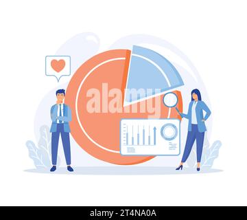 Targeting strategy abstract concept, Marketing research, competitor research, consumer behaviour, focus group, flat vector modern illustration Stock Vector