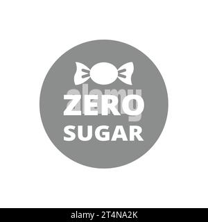 Zero sugar vector label. Sugar free with candy icon. Stock Vector