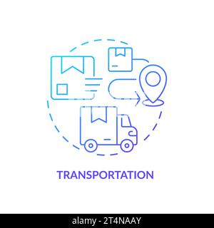 2D simple thin linear transportation gradient icon Stock Vector