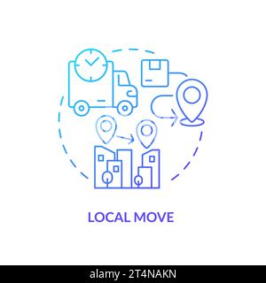 2D simple thin linear local move gradient icon Stock Vector