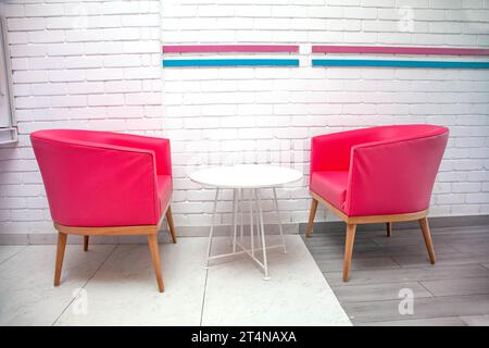 Empty cafe interior modern casual dining. Stock Photo