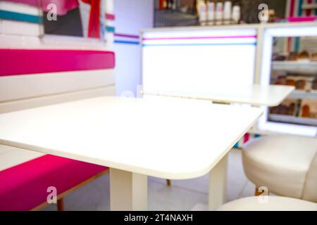 Empty cafe interior modern casual dining. Stock Photo