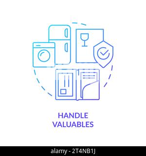 2D simple thin linear handle valuables gradient icon Stock Vector