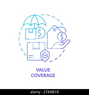 2D simple thin linear value coverage gradient icon Stock Vector