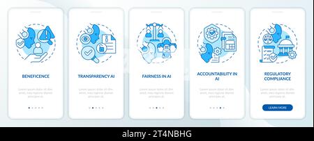 Walkthrough cyber law with blue line icons concept Stock Vector