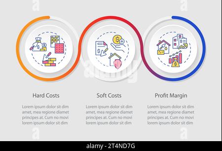 Construction cost layout with linear colorful icon concept Stock Vector