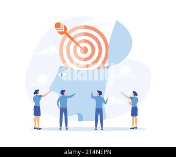 Business team concept, customer target development for marketing. flat vector modern illustration Stock Vector