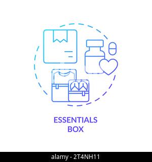 2D simple thin linear essentials box gradient icon Stock Vector