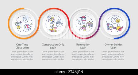 Colorful construction cost layout with simple linear icons Stock Vector