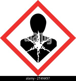 GHS Chemicals Label Pictograms and Hazard Classes - Carcinogenicity Respiratory sensitization Stock Vector