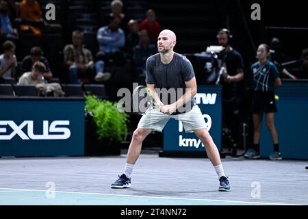 Paris, France. 30th Oct, 2023. Adrian Mannarino during the Rolex Paris Masters ATP Masters 1000 tennis tournament, on October 30, 2023 at Accor Arena Bercy in Paris, France. Credit: Abaca Press/Alamy Live News Stock Photo