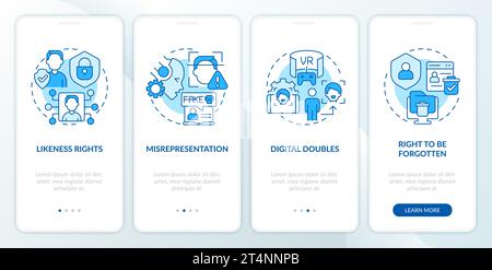 Walkthrough cyber law with linear icons Stock Vector