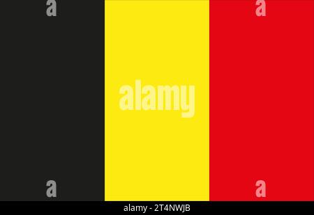 Black, yellow, red flag, in the colors of Belgium Stock Photo