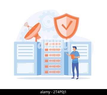 Cyber Security Services to Protect Personal Data.Online Payment Security, Cloud Shared Documents, Server Security, flat vector modern illustration Stock Vector
