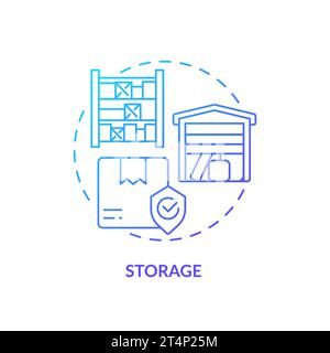 2D simple thin linear storage gradient icon Stock Vector