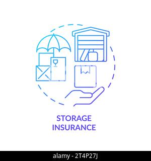 2D simple thin linear storage insurance gradient icon Stock Vector