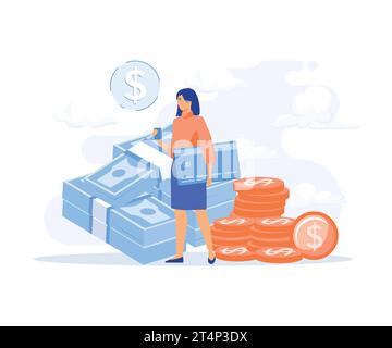 Payment methods, Characters paying with credit card, cash with banknotes and online by electronic bank transfer, flat vector modern illustration Stock Vector