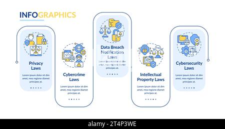 Cyber law layout with linear icon concept Stock Vector