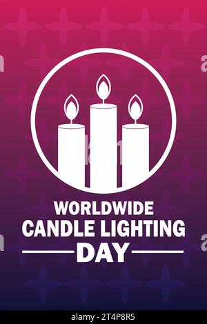 Worldwide Candle Lighting Day Vector illustration. Design template for banner, poster, flyer, mobile wallpaper. Stock Vector