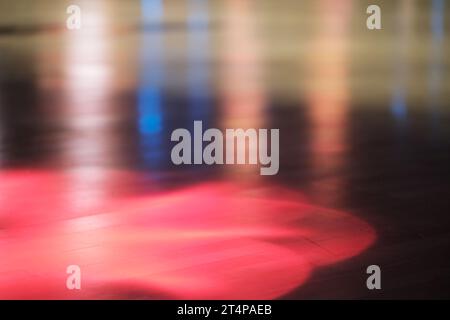 Stage with spotlights. Blurred background. Web banner. Design element Stock Photo