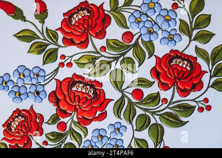 Colorful retro floral wallpaper Stock Photo