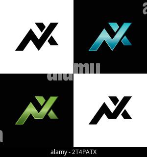 NX logo, NX Monogram, Initial NX Logo, Letter NX logo, Icon, Vector Stock Vector