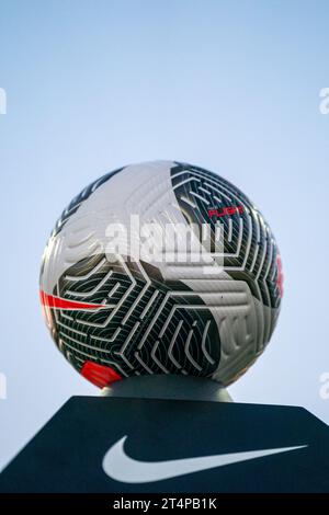 Perth, Australia. 01st Nov, 2023. Perth, Australia, November 1st 2023: A close up of the match ball during the AFC Womens Olympic Qualifying Tournament Round 2 game between Australia and Chinese Taipei at Perth Rectangular Stadium in Perth, Australia (Noe Llamas/SPP) Credit: SPP Sport Press Photo. /Alamy Live News Stock Photo