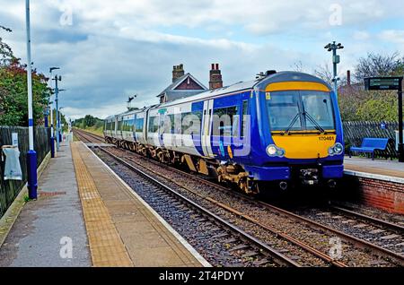 Class 170 unit at Hammerton railway station  for Harrogate, North Yorkshire, England Stock Photo