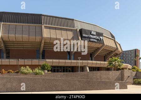 Desert Financial Arena is home to the Arizona State University Sun Devil's basketball, volleyball, and wrestling teams, as well as over events. Stock Photo