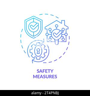 2D simple thin linear safety measures gradient icon Stock Vector