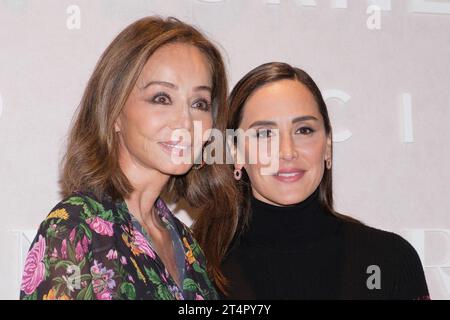 Isabel Preysler and Tamara Falco attend the photocall for inauguration of Maestras in exhibition in Museo Nacional Thyssen-Bornemisza Madrid, November Stock Photo