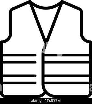 Linear icon of reflective safety vest for web design Stock Vector