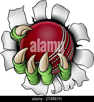 Cricket Ball Claw Cartoon Monster Animal Hand Stock Vector