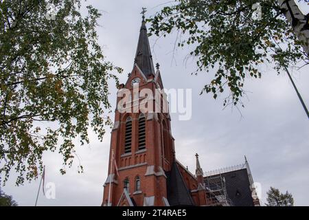 Lulea, Norrbotten, Sweden: The city Cathedral on sunny autumn day. October 6, 2023. Stock Photo