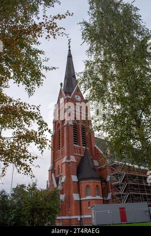 Lulea, Norrbotten, Sweden: The city Cathedral on sunny autumn day. October 6, 2023. Stock Photo