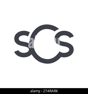 SCS letter original monogram logo design. SCS Initial Logo Design Vector Illustration isolated on a white background Stock Vector
