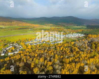 Aerial view of the autumn landscape in the Carpathian Mountains ...
