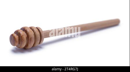 Wood Honey Dipper Cut Out on White. Stock Photo