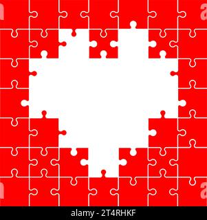 Heart shape puzzle tile. vector illustration Stock Vector