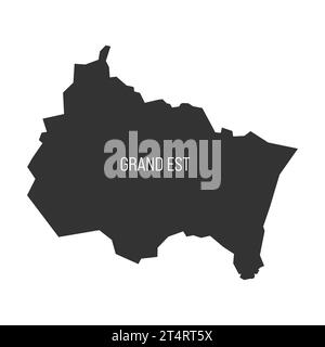 Grand Est - map of administrative division, region, of France. Dark grey vector silhouette. Stock Vector