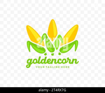 Corn, ear corn, corn cob, maize, food and meal, graphic design. Cob, sweet corn, plant, vegetable, agriculture and farming, vector design Stock Vector