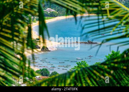 Aerial view of Mandalika beach, Lombok, Indonesia Stock Photo