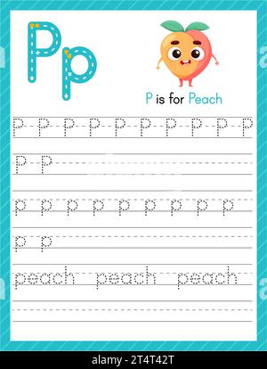 Flashcard letter P is for peach Stock Vector Image & Art - Alamy