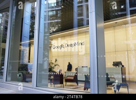 Google DeepMind offices at 6-8 Handyside Street, Google's Artificial Intelligence lab HQ company, at Kings Cross, north London, UK Stock Photo