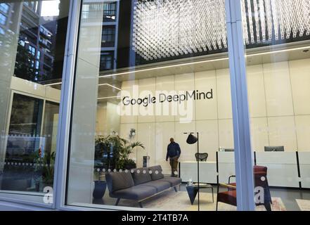 Google DeepMind offices at 6-8 Handyside Street, Google's Artificial Intelligence lab HQ company, at Kings Cross, north London, UK Stock Photo