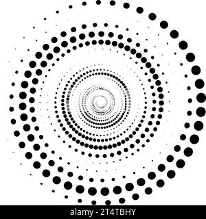Abstract Dotted Vortex spiral logo. Spinning Circle shape. Vector illustration Stock Vector