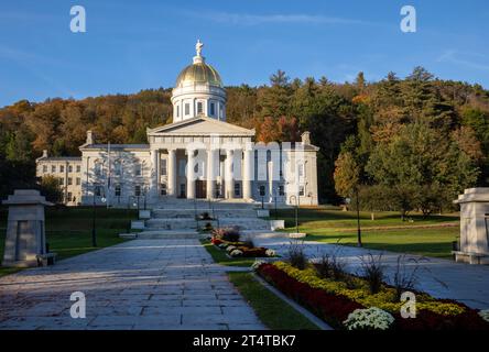 The Vermont State House, located in Montpelier, is the state capitol of the U.S. state of Vermont. Stock Photo